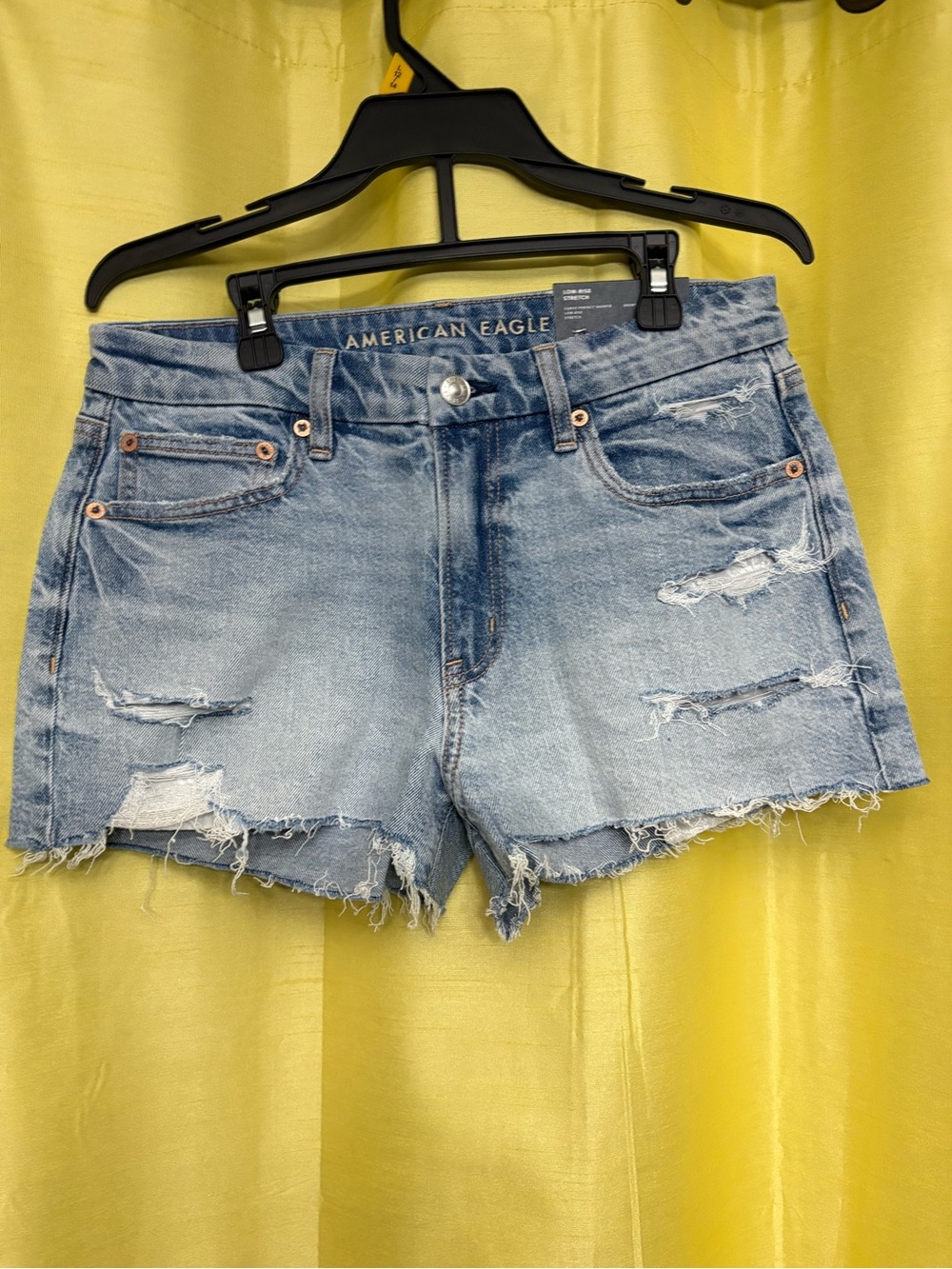 American Eagle Outfitters Light Blue Distressed Denim Cutoff Shorts